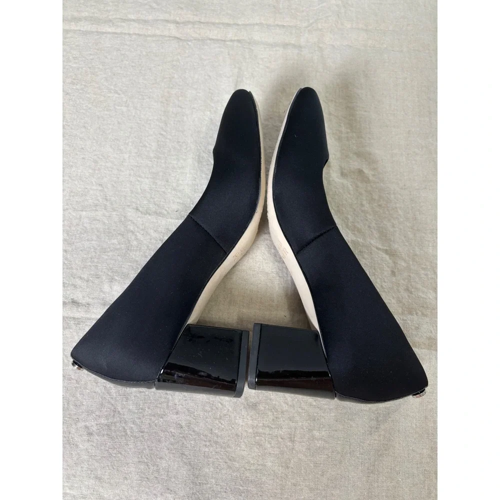 Donald Pliner Audry Pump Block Heel Size 7 Black Square Toe Quiet Luxury Comfort